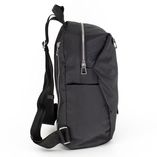 Молодежный женский рюкзак водонепроницаемый черного цвета с большим количеством карманов повседневный 11-015- 11-015-01 фото