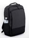 Сірий з чорним невеликий чоловічий повсякденний рюкзак тканинний водонепроникний з виходом під USB 684702 фото 2