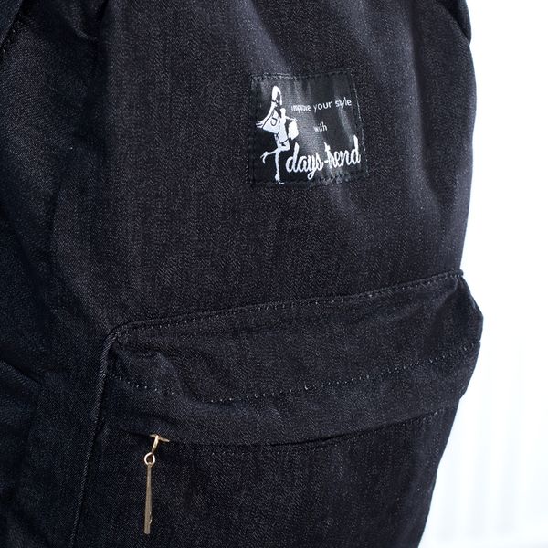 Повседневный женский черный рюкзак из джинсовой ткани для прогулок небольшой 0013 МB0013 фото