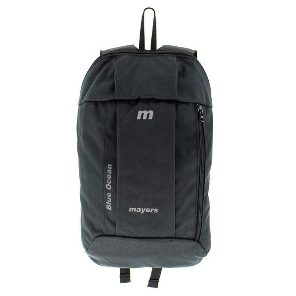 Молодежный спортивный однотонный рюкзак из ткани черного цвета и светоотражающим логотипом 01-01-01 01-01-01 фото