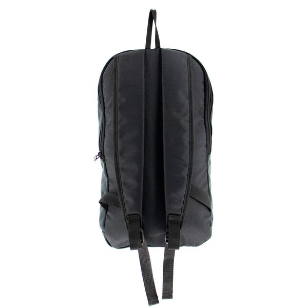Молодежный спортивный однотонный рюкзак из ткани черного цвета и светоотражающим логотипом 01-01-01 01-01-01 фото