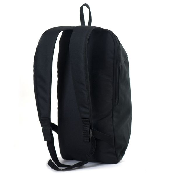 Молодіжний спортивний однотонний рюкзак з тканини чорного кольору та світловідбиваючим логотипом  01-01-01 01-01-01 фото