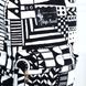 Молодежный, женский рюкзак черно-белый с абстрактным рисунком из джинсовой ткани среднего размера 0015 МB0015 фото 4