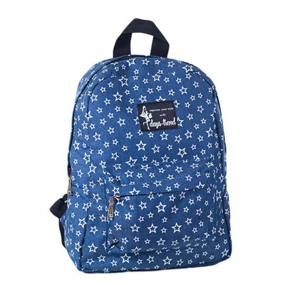 Джинсовий жіночий рюкзак з зірками синій для міста і прогулянок на кожен день МB0017 фото