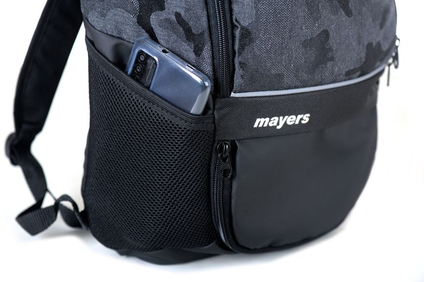 Камуфляжный вместительный средний мужской рюкзак серый с черным непромокаемый с множеством карманов 14/14/14 14/14/14 фото