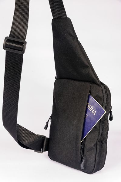 Мужская сумка через плечо нагрудная черного цвета для скрытого ношения 0014 MBm 0014 фото
