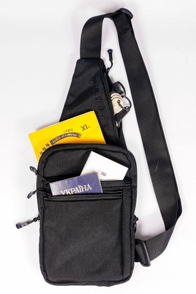Чоловіча сумка через плече нагрудна чорного кольору з кобурою   0014 MBm 0014 фото
