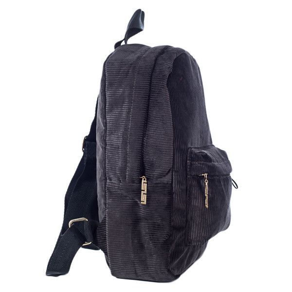 Стильний та молодіжний вельветовий рюкзак для дівчат та жінок темно-коричневий невеликого розміру МB0019 фото