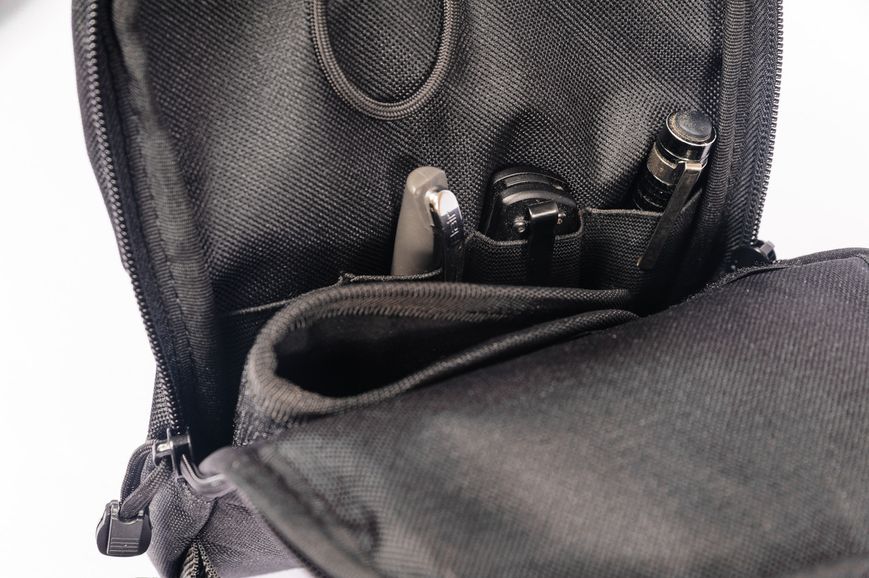 Мужская сумка через плечо нагрудная черного цвета для скрытого ношения   0014 MBm 0014 фото