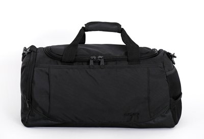 Спортивна сучасна містка сумка чорного кольору водонепроникна легка із міцної тканини 0019787 фото