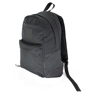 Однотонный  текстильный молодежный рюкзак черного цвета водонепроницаемый износостойкий 066-0214 066-0214 фото