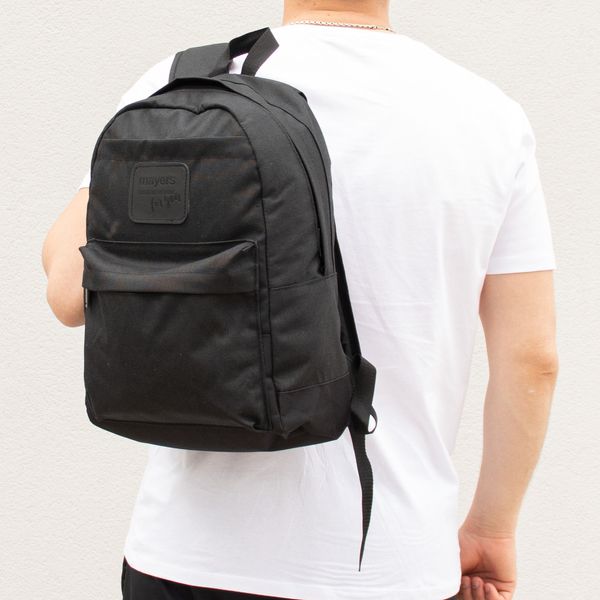 Однотонный текстильный молодежный рюкзак черного цвета водонепроницаемый износостойкий 066-0214 066-0214 фото
