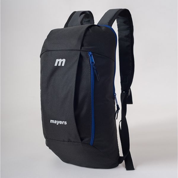 Детский рюкзак черный с синей молнией небольшой на каждый день 119 МВ0119 фото