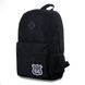 Мужской вместительный средний городской рюкзак черного цвета из ткани с рисунком вышивкой на кармане 300-66б МВ300-66б фото 1