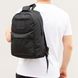 Однотонный  текстильный молодежный рюкзак черного цвета водонепроницаемый износостойкий 066-0214 066-0214 фото 2