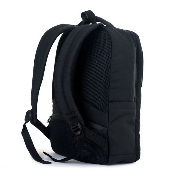 Міський місткий непромокальний чоловічий рюкзак чорний з потаємними кишенями спинкою сіткою 028black фото
