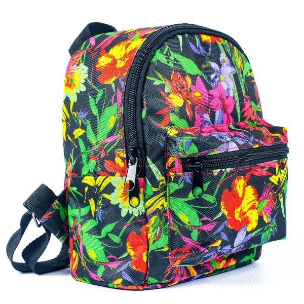 Детский маленький разноцветный рюкзак с цветочным принтом 0011 MBk0011 фото