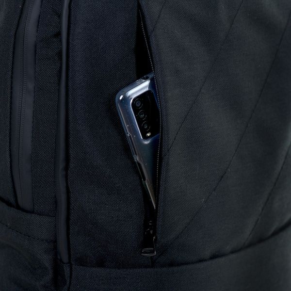 Городской вместительный непромокаемый рюкзак черный с потайными карманами спинкой сеткой 028black 028black фото