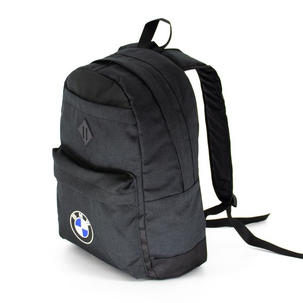 Молодежный рюкзак черного цвета с принтом марка автомобиля с карманом под ноутбук и планшет 001 RB001 фото