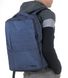 Однотонний синій місткий середній рюкзак з великою кількістю кишень міцний водонепроникний 028blue фото 2