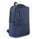 Однотонний синій місткий середній рюкзак з великою кількістю кишень міцний водонепроникний 028blue фото 1