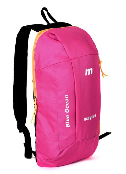 Детский рюкзак в спортивном стиле  розового цвета с желтой молнией для прогулок небольшого размера 01022 МВ01022 фото