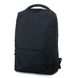 Щільний однотонний чоловічий чорний рюкзак з відділенням під ноутбук та планшет для роботи та навчання середній 01162 фото 1