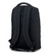 Щільний однотонний чоловічий чорний рюкзак з відділенням під ноутбук та планшет для роботи та навчання середній 01162 фото 3
