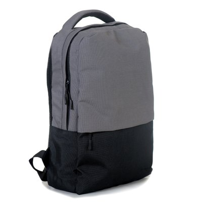 Городской вместительный серый с черным мужской непромокаемый рюкзак из прочной ткани с мягкой спинкой 01161 01161 фото