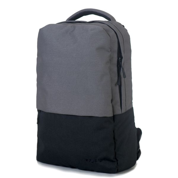 Городской вместительный серый с черным мужской непромокаемый рюкзак из прочной ткани с мягкой спинкой 01161 01161 фото