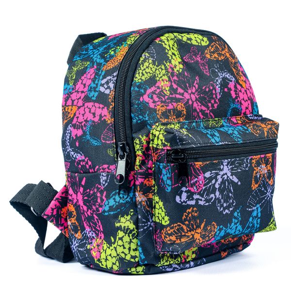 Маленький разноцветный детский рюкзак с принтом бабочки для прогулок 0014 MBk0014 фото