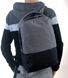Городской вместительный серый с черным мужской непромокаемый рюкзак из прочной ткани с мягкой спинкой 01161 01161 фото 2