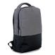 Городской вместительный серый с черным мужской непромокаемый рюкзак из прочной ткани с мягкой спинкой 01161 01161 фото 1