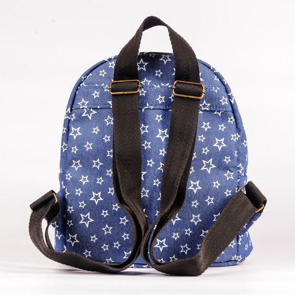 Дитячий невеликий синій джинсовий рюкзак із зірками на кожен день 0019 MBk0019 фото