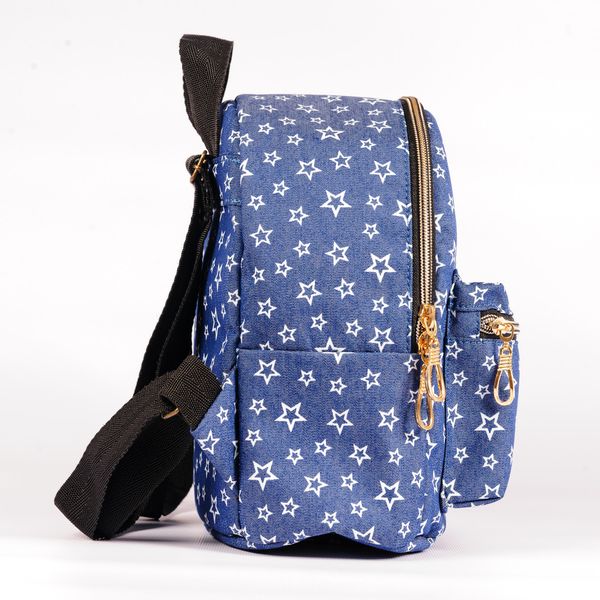 Дитячий невеликий синій джинсовий рюкзак із зірками на кожен день 0019 MBk0019 фото