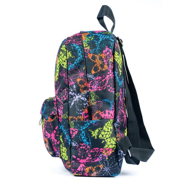 Детский рюкзак черного цвета с принтом бабочки для прогулок городской 0024 МВ0024 фото