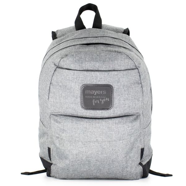 Светло-серый молодежный рюкзак среднего размера с черным дном водонепроницаемый повседневный 066-0215 066-0215 фото