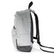 Светло-серый молодежный рюкзак среднего размера с черным дном водонепроницаемый повседневный 066-0215 066-0215 фото 4