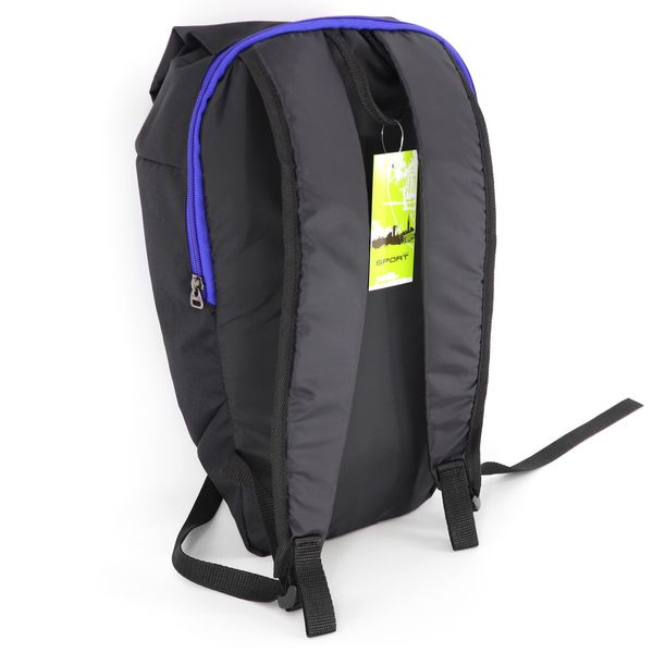 Повсякденний дитячий рюкзак чорного кольору з синьою блискавкою спортивний міський унісекс   0075 M0075 фото