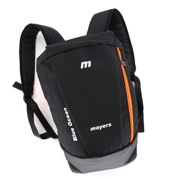 Дитячий чорний рюкзак середнього розміру з помаранчевою блискавкою у спортивному стилі водонепроникний унісекс 0078 M0078 фото