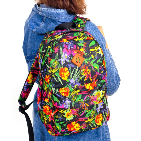 Яскравий жіночий рюкзак з квітковим принтом водонепроникний повсякденний МВ0030 фото