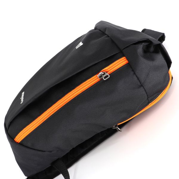 Детский черный рюкзак среднего размера с оранжевой молнией в спортивном стиле водонепроницаемый унисекс 0078 M0078 фото
