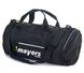 Однотонна сумка чорного кольору з білим написом у спортивному стилі на тренування та подорожі середня 88/360/02 фото 1