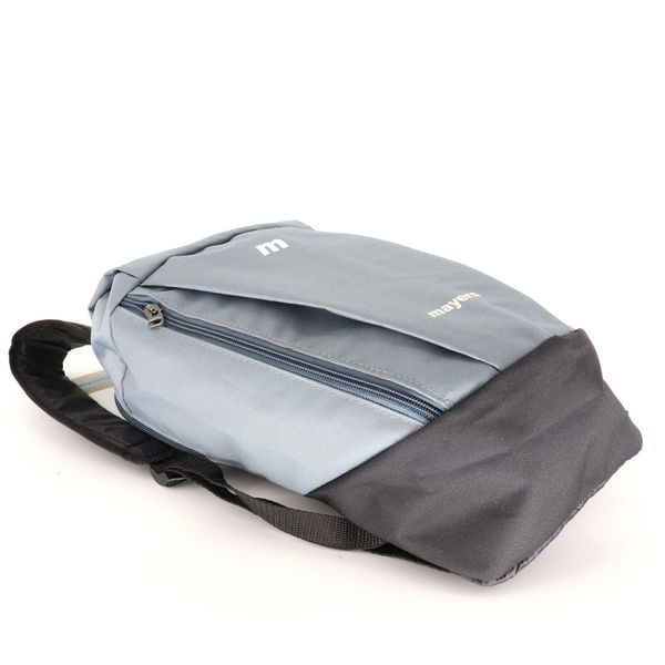 Міський рюкзак однотонний сірий для дітей та підлітків повсякденний з міцної тканини 0085 M0085 фото