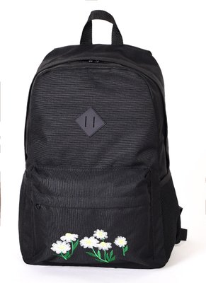 Женский городской молодежный рюкзак черного цвета среднего размера с рисунком вышивкой 000759 000759 фото