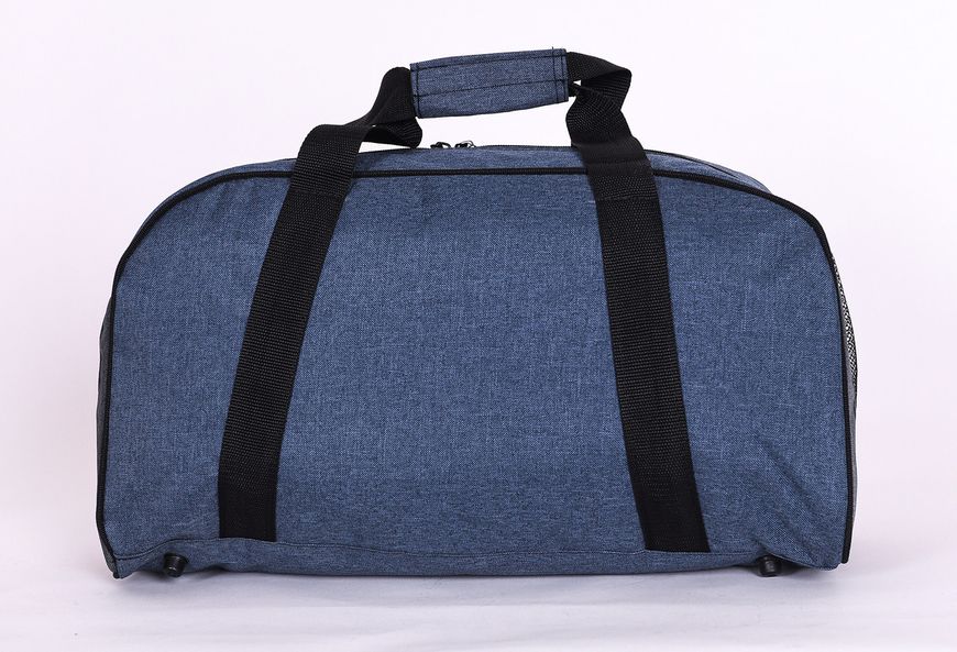 Середня універсальна унісекс сумка для спорту і подорожей синя з сірим непромокальна міцна вмістка 480 - 08 фото