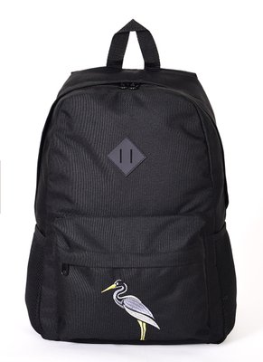 Городской молодежный рюкзак черного цвета среднего размера с рисунком вышивкой 000760 000760 фото