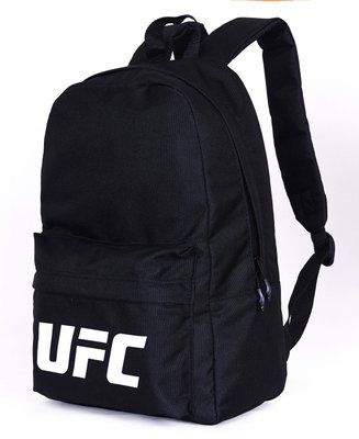 Стильный черный мужской рюкзак с белой большой надписью на фронтальном кармане UFC вместительный  3007 3007 фото