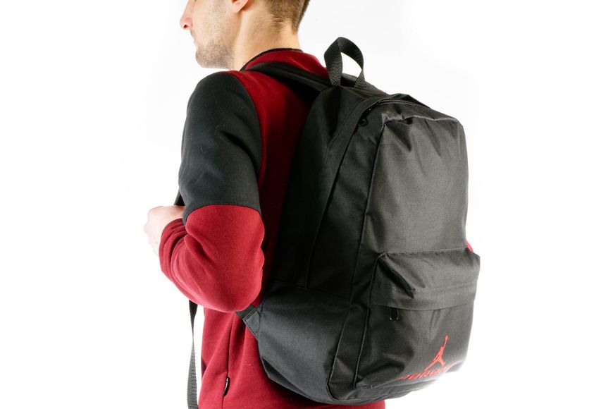 Молодежный черный рюкзак с красным рисунком повседневный в спортивном стиле средний универсальный 0042 MB0042 фото