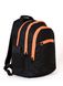 Городской универсальный молодежный рюкзак черного цвета с оранжевой молнией среднего размера 010139 010139 фото 2